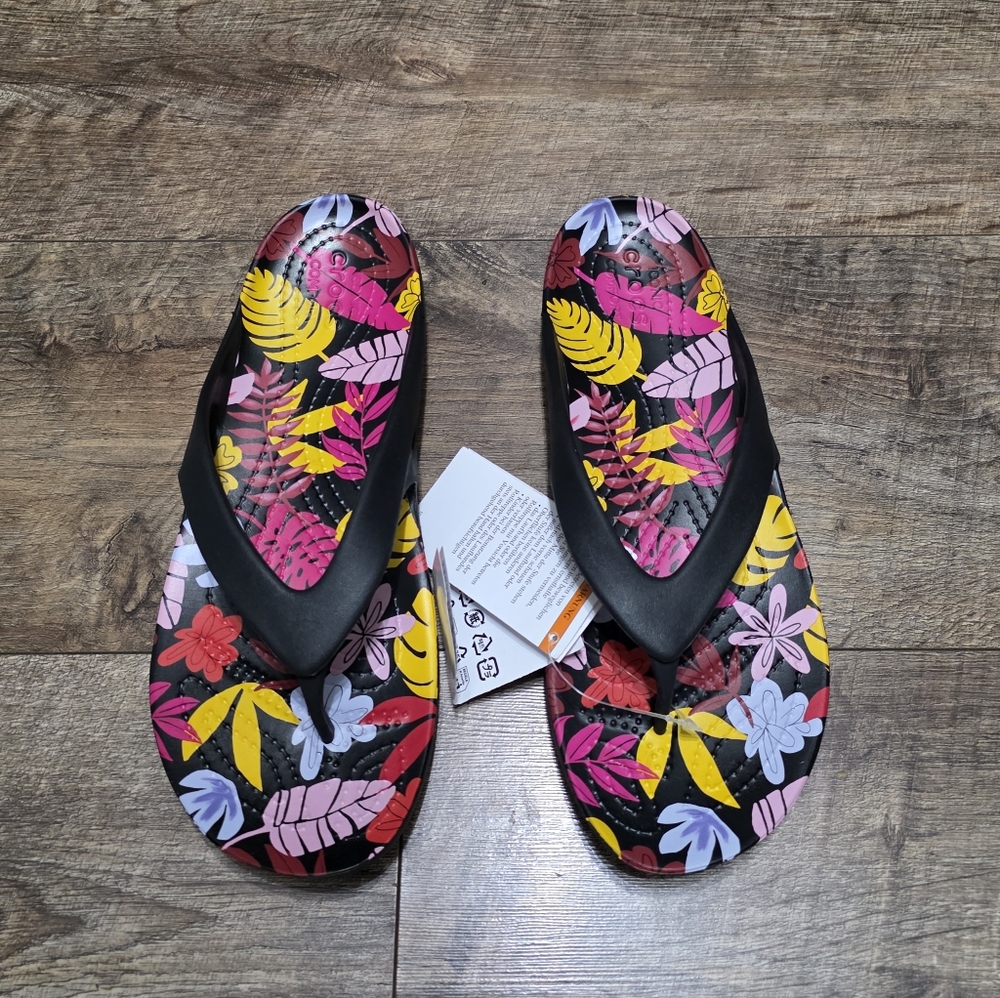 Crocs Colorful Floral Women's Flip Flops Women Size 7